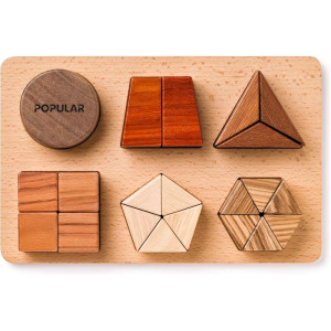 Puzzle výukové - Tvary na desce zlomky, 21 dílků (Popular)