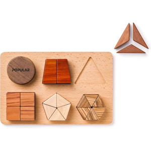 Puzzle výukové - Tvary na desce zlomky, 21 dílků (Popular)