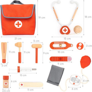 Malý doktor - Doktorská sada dřevěná mini tyrkysová (UMU)