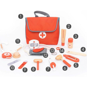 Malý doktor - Doktorská sada dřevěná mini tyrkysová (UMU)