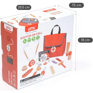 Malý doktor - Doktorská sada dřevěná mini růžová (UMU)