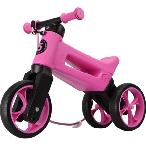 Odrážedlo - FUNNY WHEELS Rider SuperSport 2v1 fialové  s popruhem a tichými koly