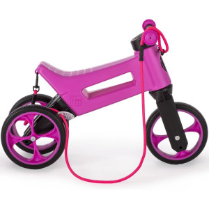 Odrážedlo - FUNNY WHEELS Rider SuperSport 2v1 fialové  s popruhem a tichými koly
