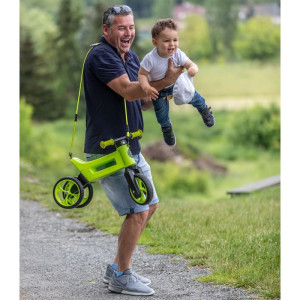 Odrážedlo - FUNNY WHEELS Rider SuperSport 2v1 bílé/tyrkysové s popruhem a tichými koly