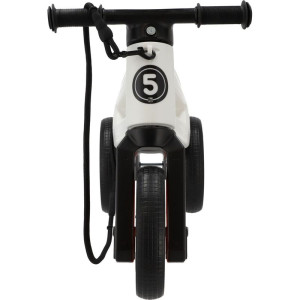 Odrážedlo - FUNNY WHEELS Rider SuperSport 2v1 bílé/oranžové s popruhem a tichými koly