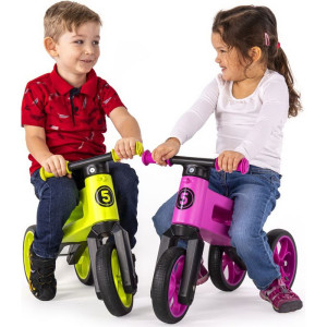 Odrážedlo - FUNNY WHEELS Rider SuperSport 2v1 bílé/oranžové s popruhem a tichými koly