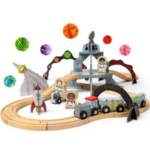 Vláčkodráha Bigjigs - Vesmírná, 40 dílů