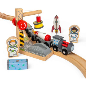 Vláčkodráha vláček - Vesmírný vlak + 3 koleje (Bigjigs)