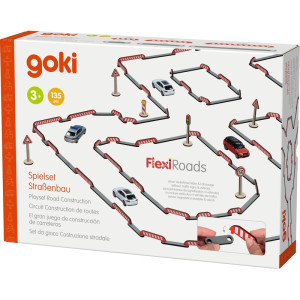 Stavebnice dřevěná - Flexibilní silnice, 135 dílků (Goki)