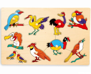 Puzzle vkládací - Ptáci, 9ks (Legler)