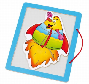 Puzzle magnetické - Tabulka s obrázkem, Raketa (Legler)