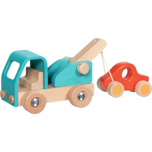 Auto - Dřevěné odtahové modré (Goki)