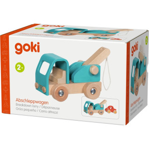 Auto - Dřevěné odtahové modré (Goki)