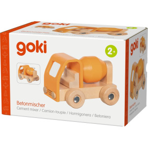 Auto - Dřevěná míchačka oranžová (Goki)