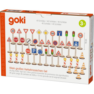 Vláčkodráha set příslušenství - Dopravní značky, 40ks (Goki)
