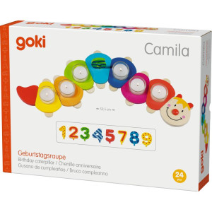 Dekorace - Svícen narozeninový Housenka Camila (Goki)
