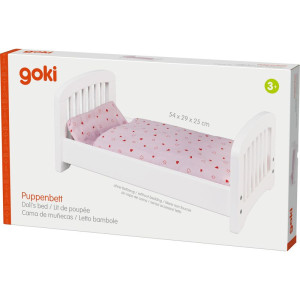 Postýlka pro panenky - Bílá dřevěná s příčkami (Goki)