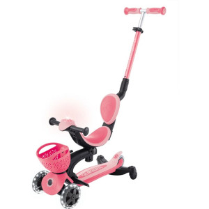 Koloběžka Globber - Go-Up Baby Lights 360° 3v1, Růžová