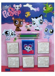 Razítka dřevěná - Littlest Petshop, 5ks (blistr)