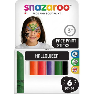 Snazaroo - Tužky na obličej, 6 barev, Halloween