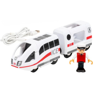 Vláčkodráha mašinka - Elektrická s pohonem, ICE dobíjecí vlak na USB (Brio)
