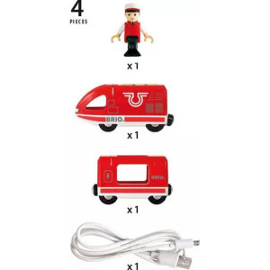 Vláčkodráha mašinka - Elektrická s pohonem, Nabíjecí vláček červený (Brio)