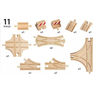 Vláčkodráha set kolejí - Rozšiřující sada, 11ks (Brio)