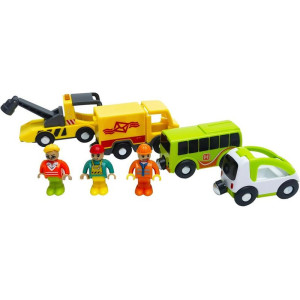 Vláčkodráha auta - Sada městských vozidel s figurkami (2Kids Toys)