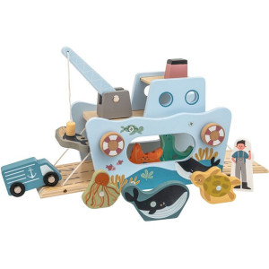 Loď dřevěná - Rybářská magnetická (2Kids Toys)