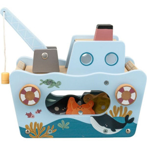 Loď dřevěná - Rybářská magnetická (2Kids Toys)