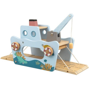 Loď dřevěná - Rybářská magnetická (2Kids Toys)