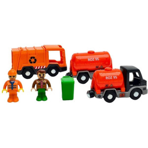 Vláčkodráha auta - Sada popelářských vozidel s figurkami (2Kids Toys)