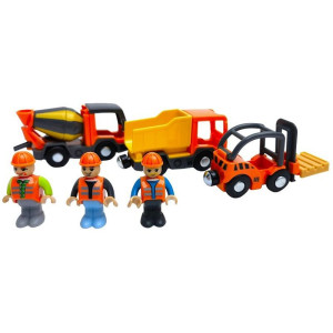 Vláčkodráha auta - Sada stavebních vozidel s figurkami (2Kids Toys)