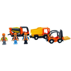Vláčkodráha auta - Sada stavebních vozidel s figurkami (2Kids Toys)