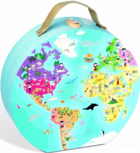 Puzzle z kartónu - Naše modrá planeta, 208 dílků (Janod)