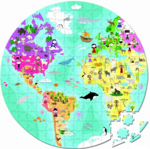 Puzzle z kartónu - Naše modrá planeta, 208 dílků (Janod)