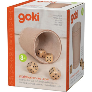 Kalíšek na hrací kostky - Kožený (Goki)