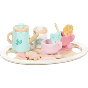 Nádobí dětské - Čajový set, Dřevěný pastelový (Goki)