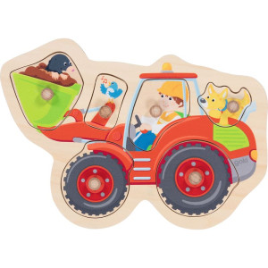 Puzzle vkládací - Nakladač dřevěné, 6ks (Goki)