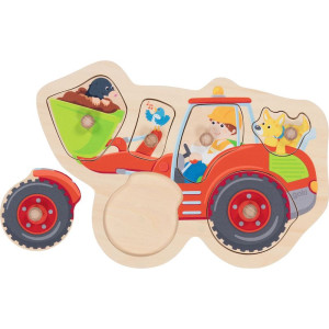 Puzzle vkládací - Nakladač dřevěné, 6ks (Goki)