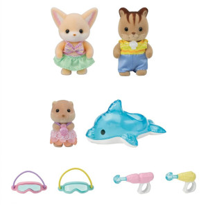 Sylvanian Families - Set, Zábava u bazénu Baby Trio
