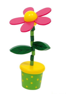 Mačkací figurka - Kytka velká, Červená (Legler)