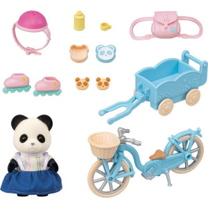 Sylvanian Families - Set, Panda a cyklo-bruslařský set