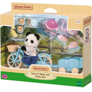 Sylvanian Families - Set, Panda a cyklo-bruslařský set