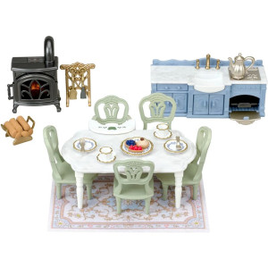 Sylvanian Families - Nábytek, Jídelna elegantní s krbem