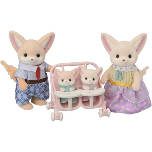 Sylvanian Families - Rodina fenků s dvojčaty, 4ks