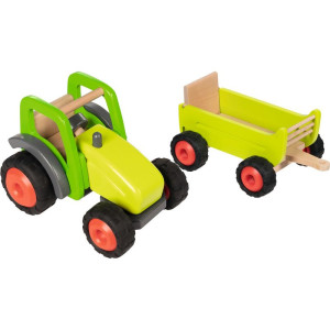 Auto - Dřevěný traktor s vlečkou, 45cm (Goki)