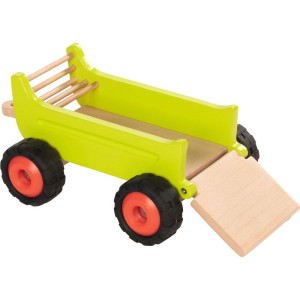 Auto - Dřevěný traktor s vlečkou, 45cm (Goki)