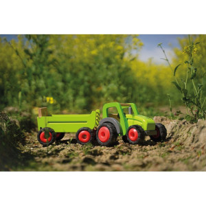 Auto - Dřevěný traktor s vlečkou, 45cm (Goki)
