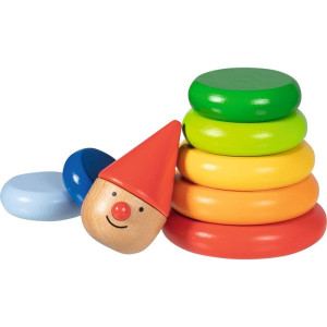 Skládačka s kroužky - Pyramida magnetická panák (Goki)